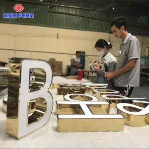 Chữ inox mặt mica