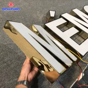 Chữ inox vàng gương