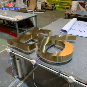 Alternative view of Chữ inox vàng xước