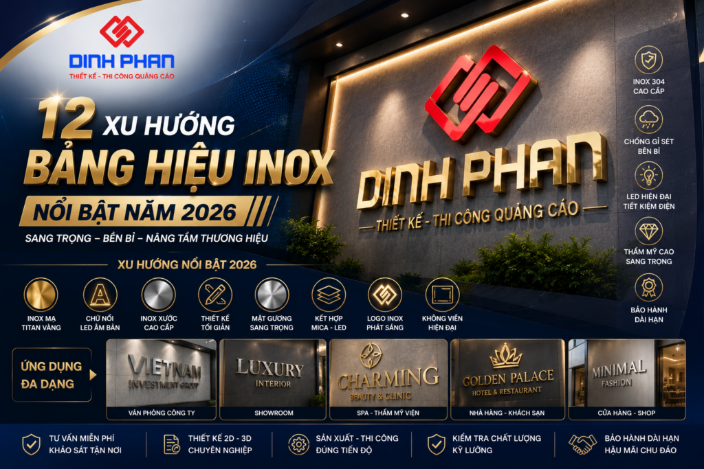 bảng hiệu inox