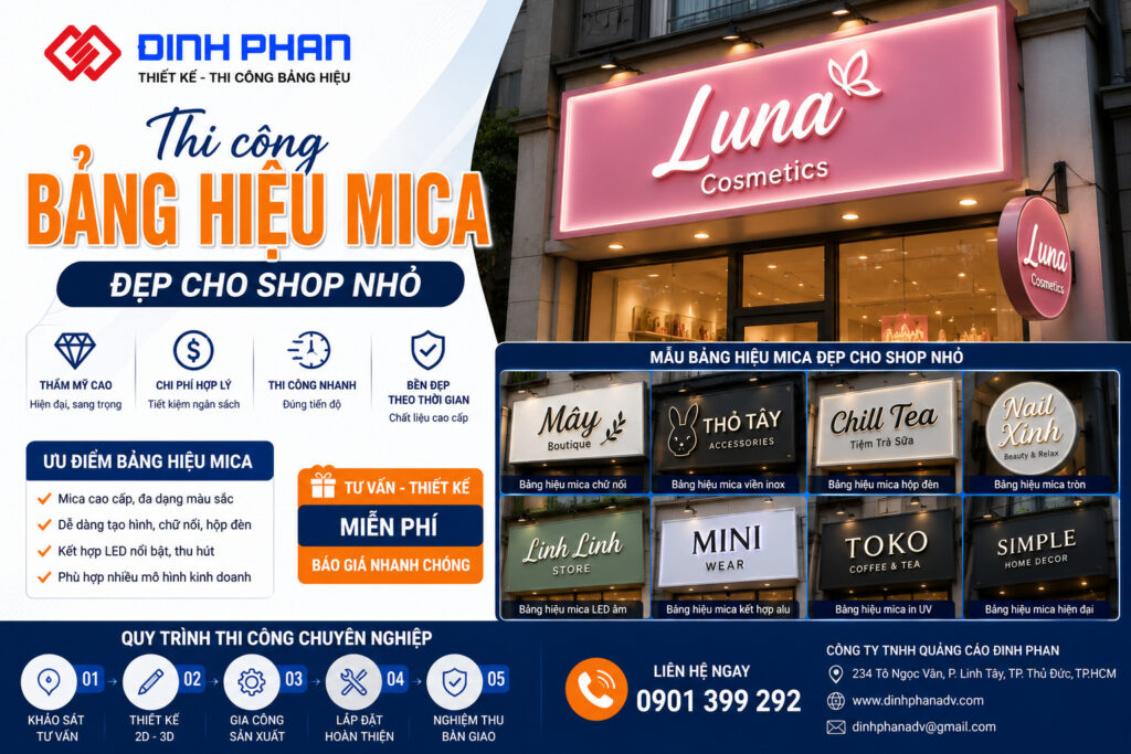 bảng hiệu mica