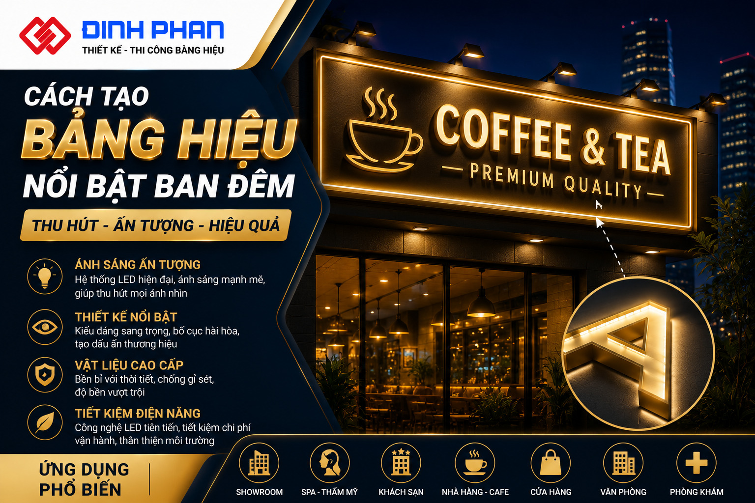bảng hiệu nổi bật ban đêm