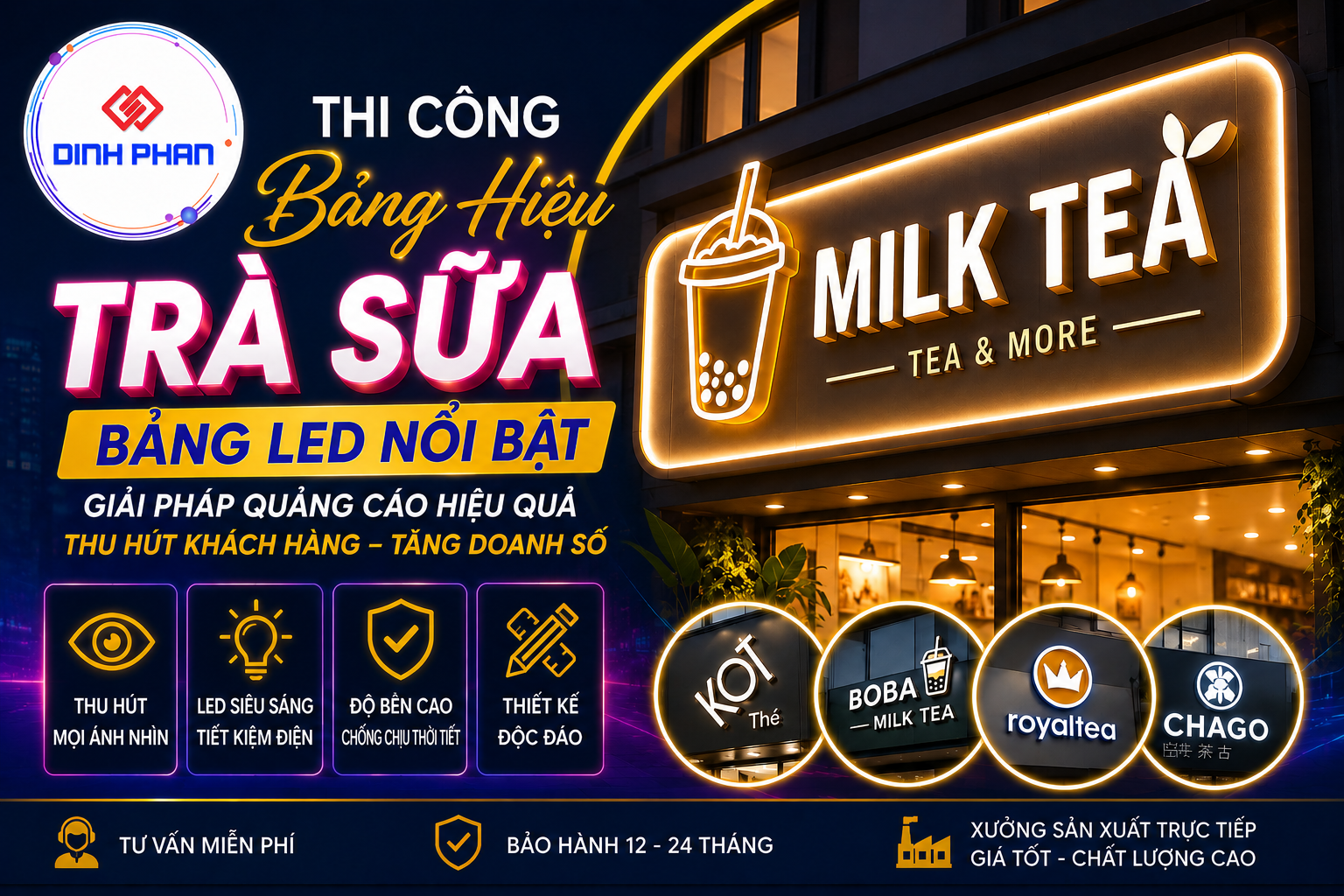 bảng hiệu trà sữa