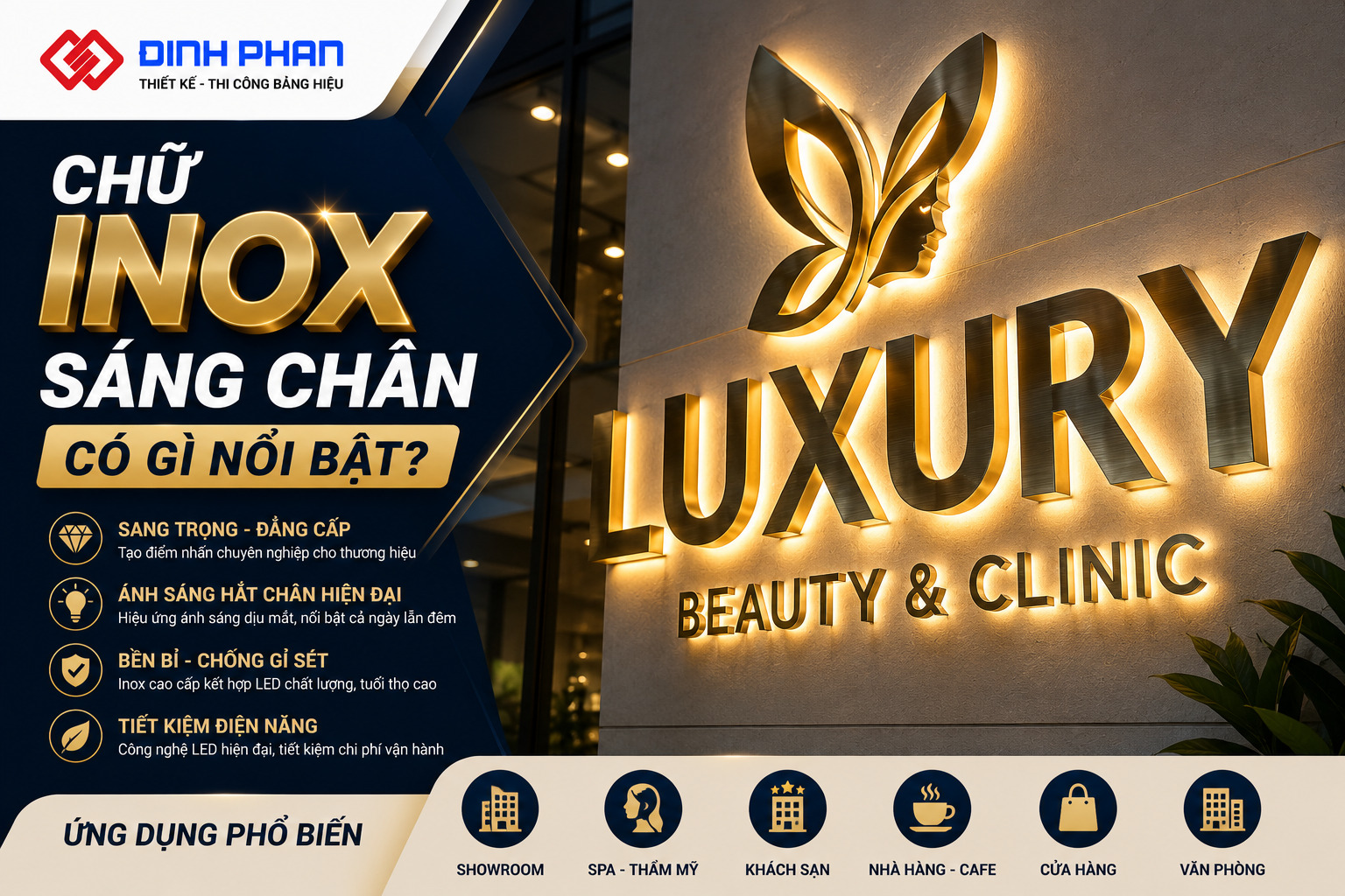 chữ inox sáng chân