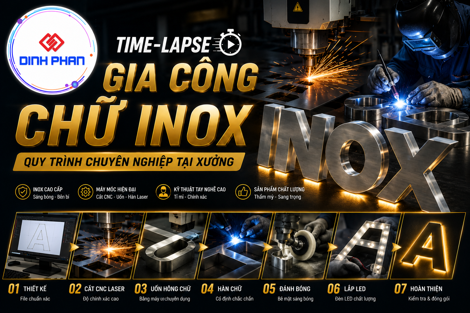 gia công chữ inox