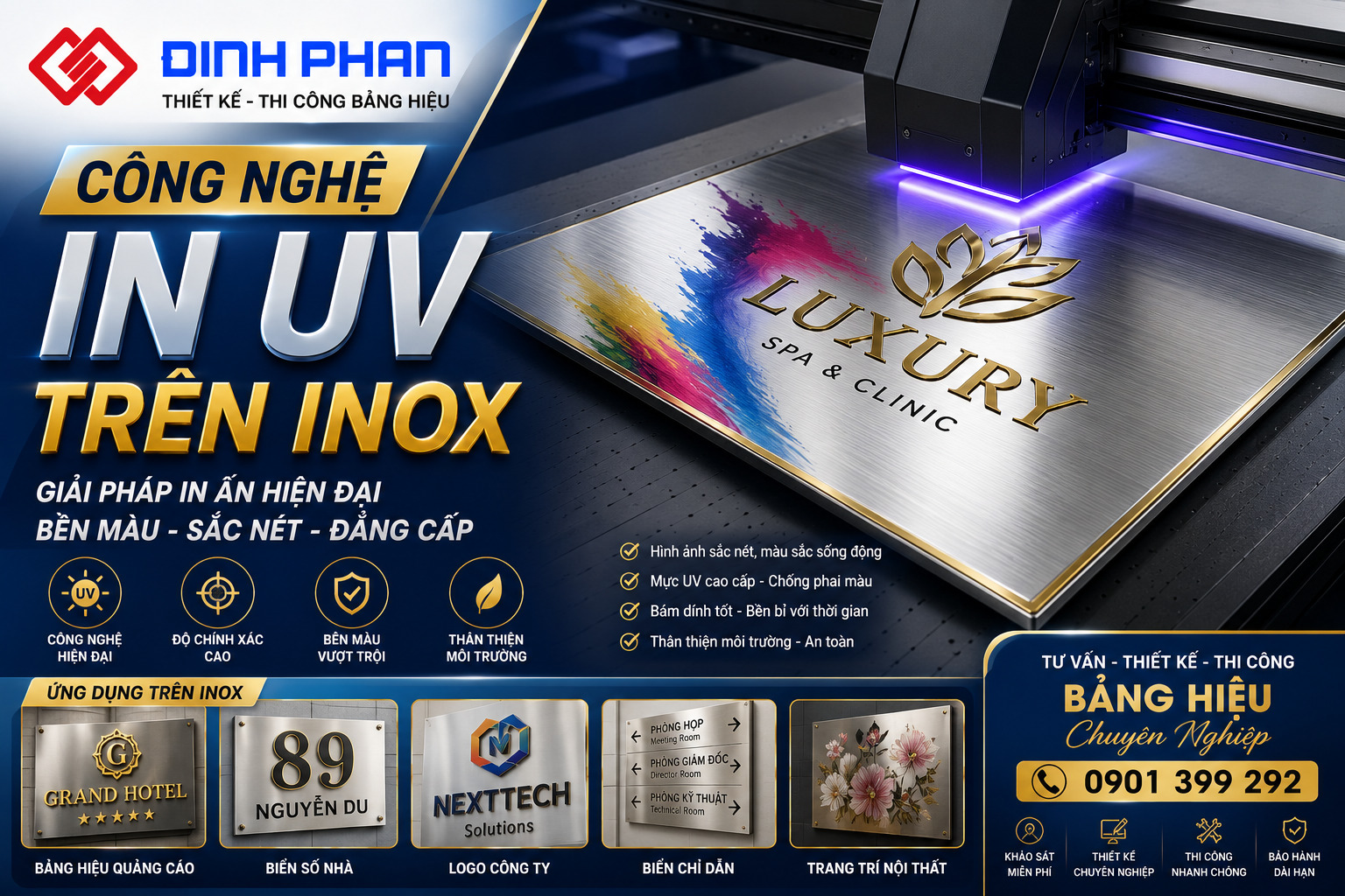 in uv trên inox