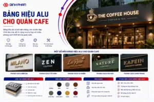 Bảng hiệu alu cho quán cafe