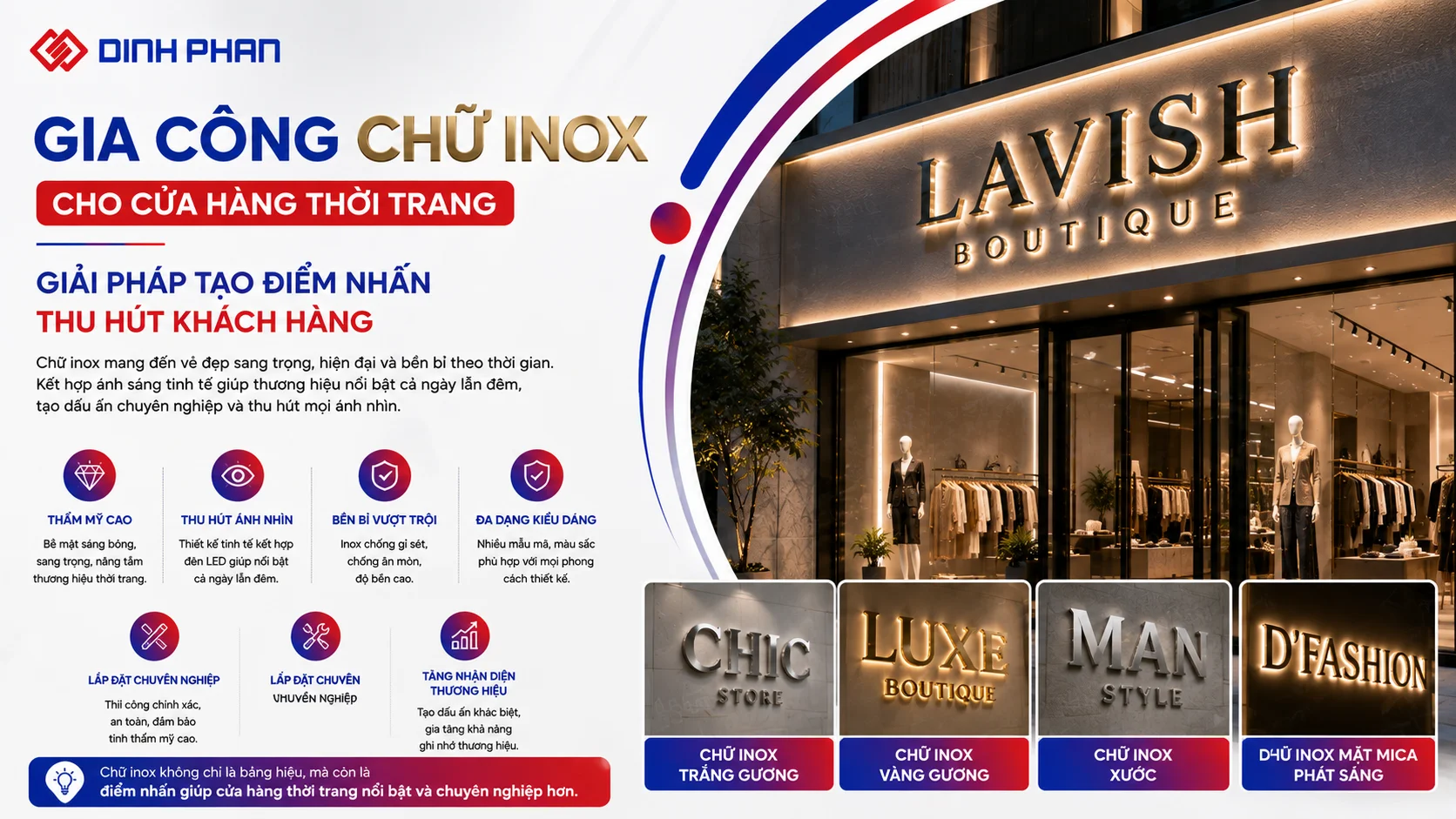 gia công chữ inox
